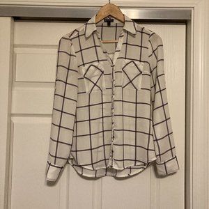 Express Sheer/Patterned Portofino L/S Button Down